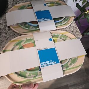 Room Essentials Multicolor Patterned Tray Set 3